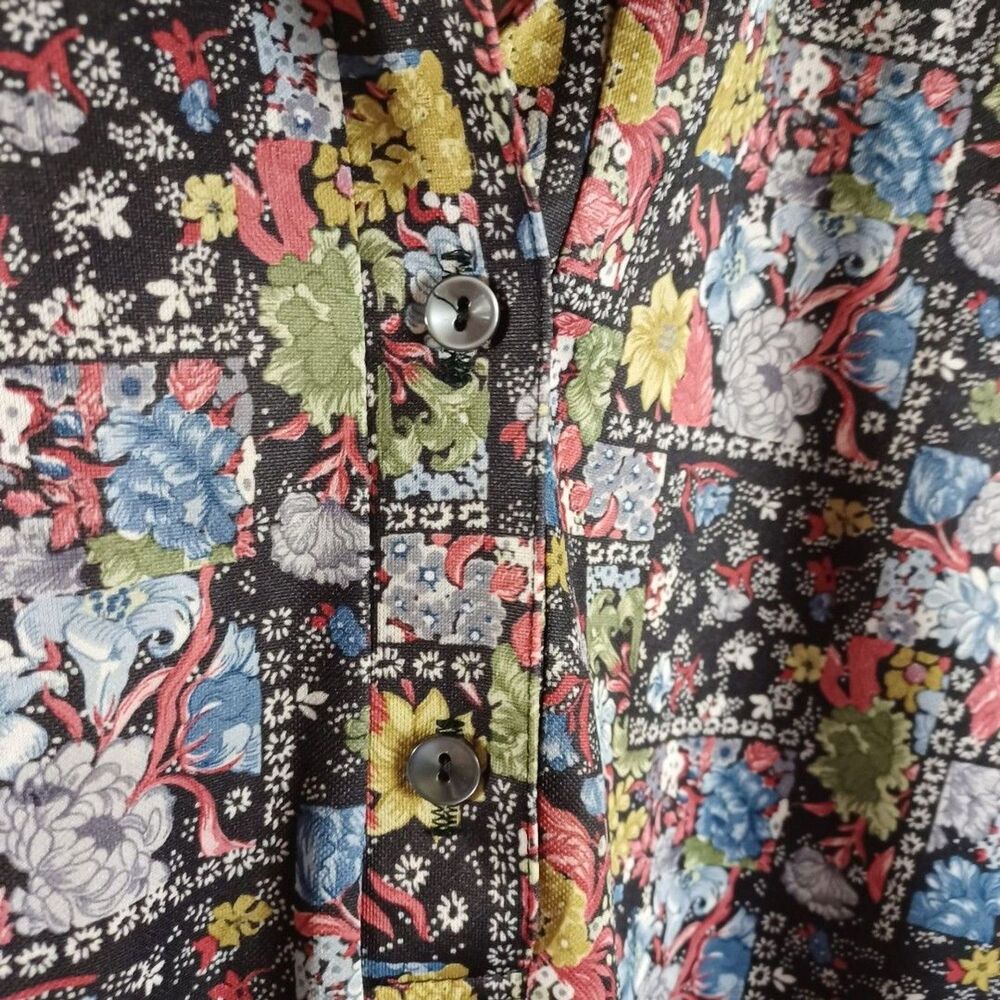 Vtg John Abbott Large Patchwork Floral Pullover C… - image 6